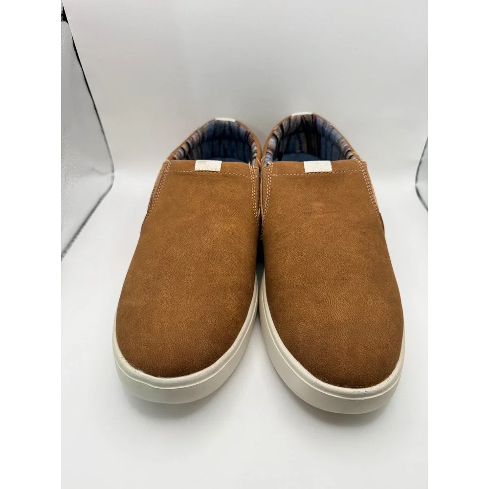 IZOD Jackson Slip On Sneakers Mens 11 Brown Memory Foam Casual Shoes 1535508